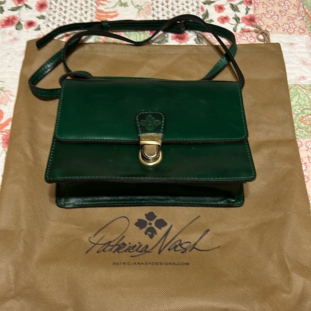 Patricia Nash Leather Crossbody Bag Emerald Green